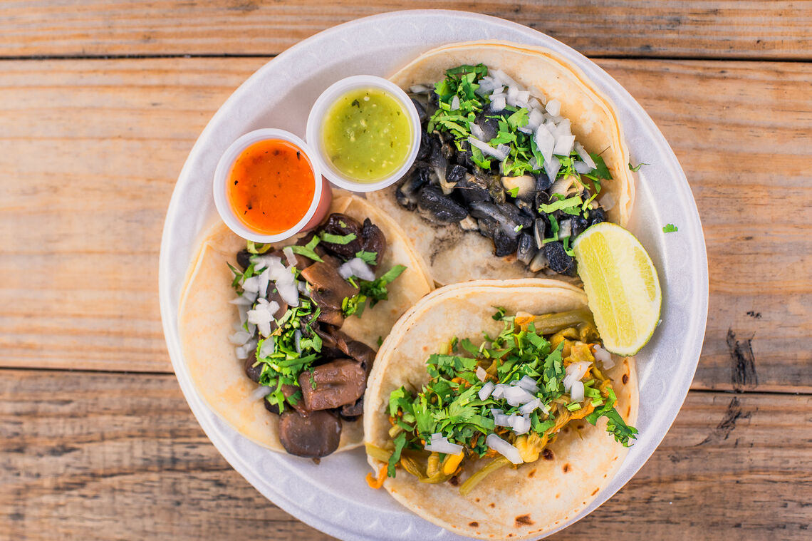 Vegetarian Tacos from Philly Tacos at Spruce Street Harbor Park on the Philadelphia Waterfront