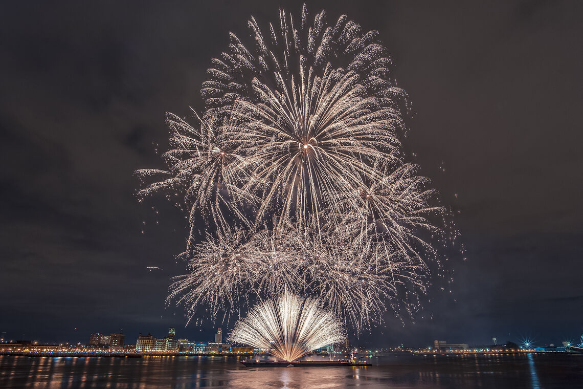 Fireworks over the Delaware River Waterfront