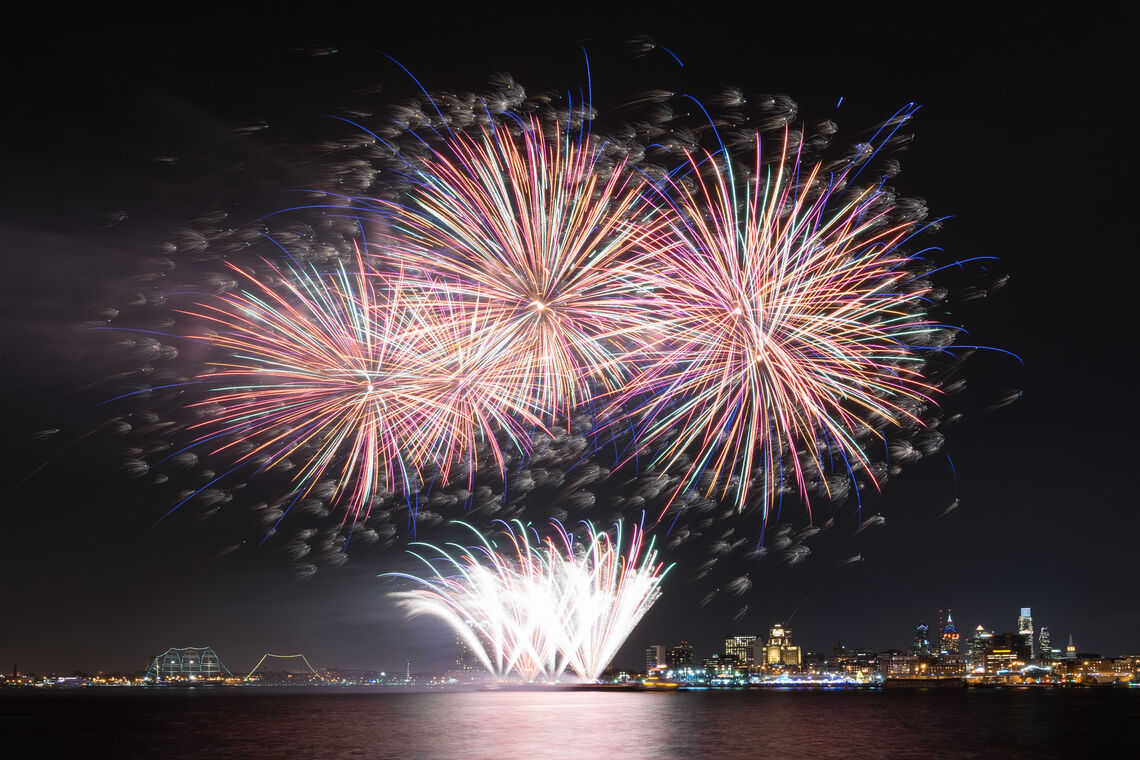 Vibrant New Year’s Eve Fireworks on the Waterfront