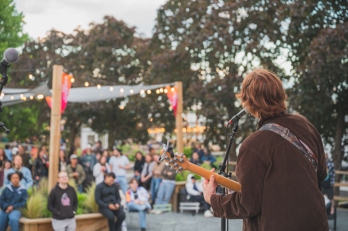Live Music Performance at Spruce Street Harbor Park on the Philadelphia Waterfront