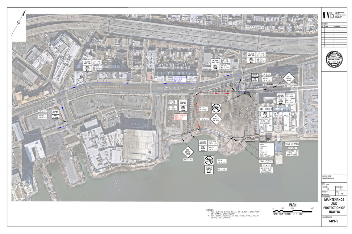 delaware river trail and penn treaty park map